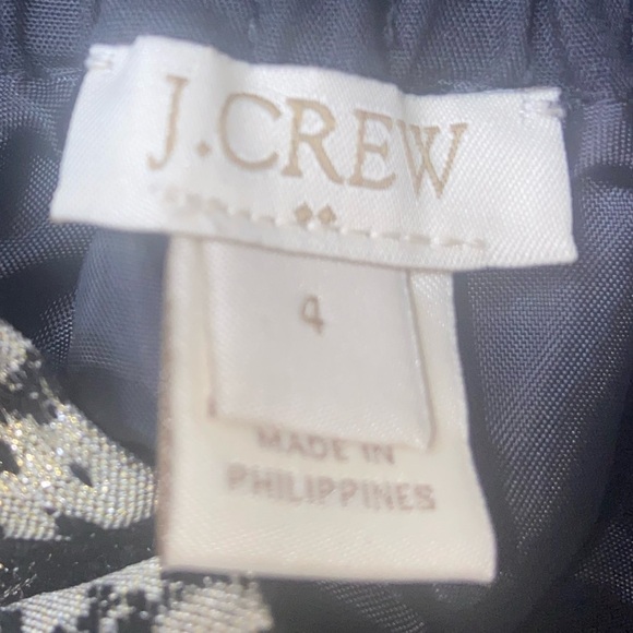 J. Crew Factory Pull On Gold Metallic & Black Holiday Mini Skirt Womens Size 4 - Picture 4 of 6